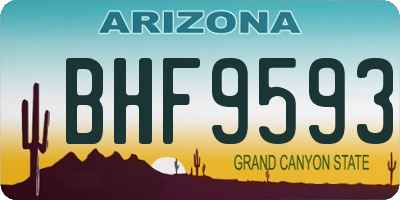 AZ license plate BHF9593