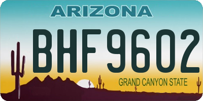AZ license plate BHF9602