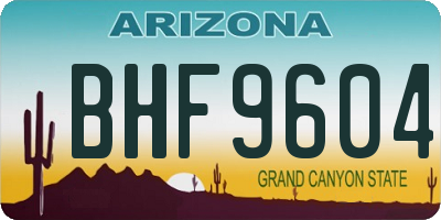 AZ license plate BHF9604