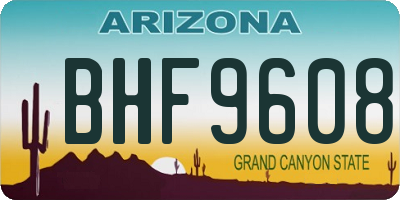 AZ license plate BHF9608