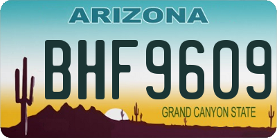 AZ license plate BHF9609