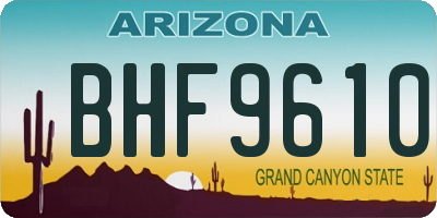 AZ license plate BHF9610