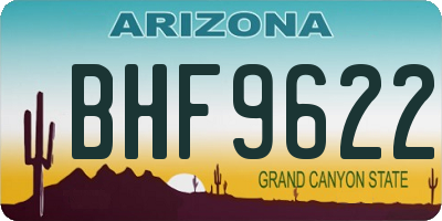 AZ license plate BHF9622