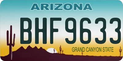 AZ license plate BHF9633