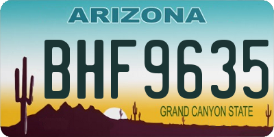 AZ license plate BHF9635