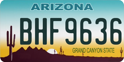 AZ license plate BHF9636