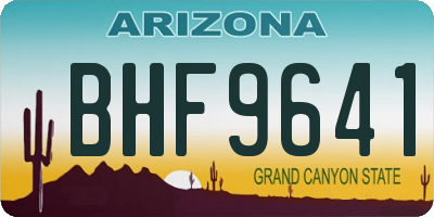 AZ license plate BHF9641