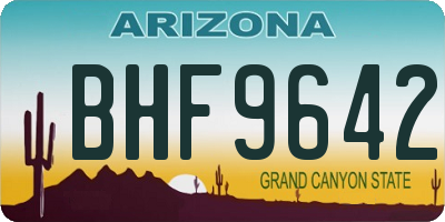 AZ license plate BHF9642