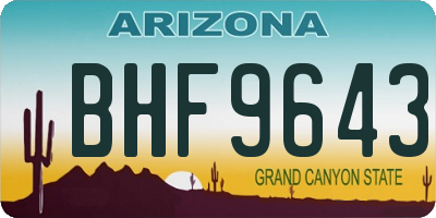 AZ license plate BHF9643