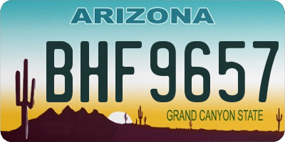AZ license plate BHF9657