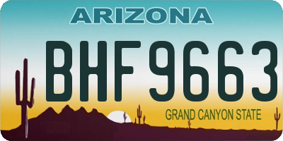 AZ license plate BHF9663