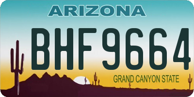 AZ license plate BHF9664