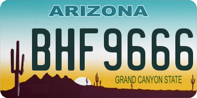 AZ license plate BHF9666
