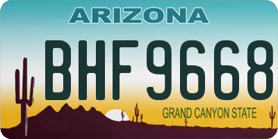 AZ license plate BHF9668