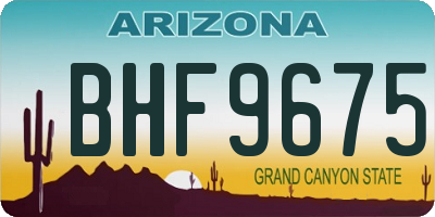 AZ license plate BHF9675