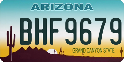 AZ license plate BHF9679