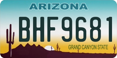 AZ license plate BHF9681