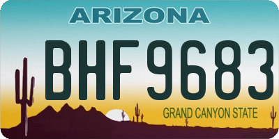 AZ license plate BHF9683