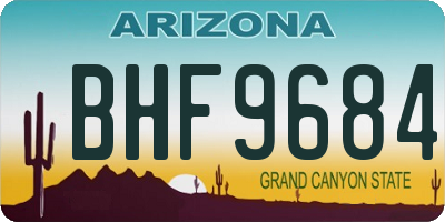 AZ license plate BHF9684