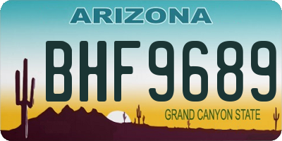 AZ license plate BHF9689