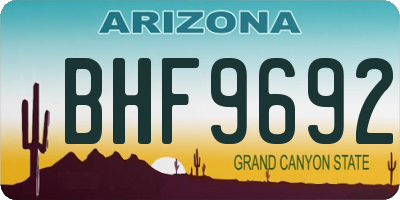 AZ license plate BHF9692