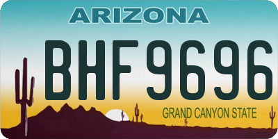 AZ license plate BHF9696