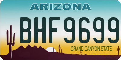 AZ license plate BHF9699