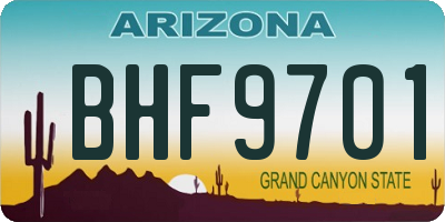 AZ license plate BHF9701