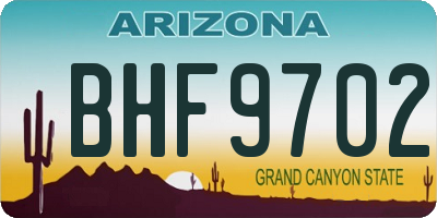 AZ license plate BHF9702