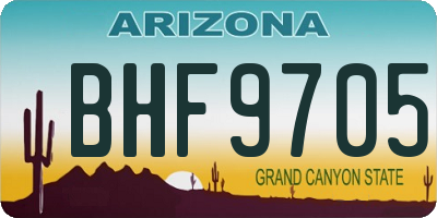 AZ license plate BHF9705