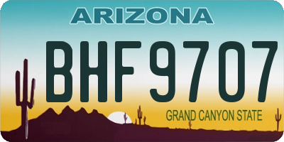 AZ license plate BHF9707