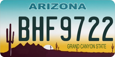 AZ license plate BHF9722