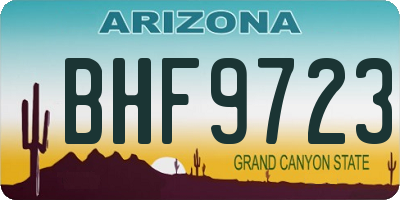 AZ license plate BHF9723