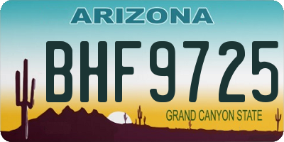 AZ license plate BHF9725