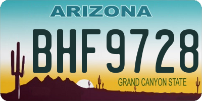 AZ license plate BHF9728