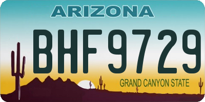 AZ license plate BHF9729
