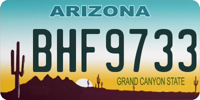 AZ license plate BHF9733