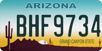 AZ license plate BHF9734
