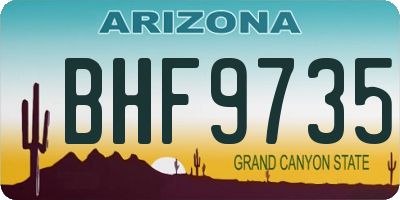 AZ license plate BHF9735