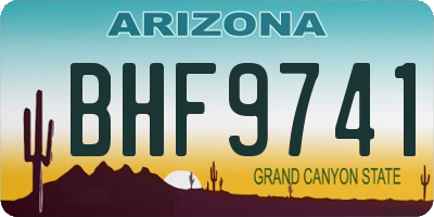 AZ license plate BHF9741