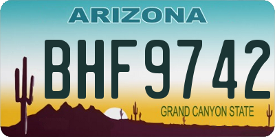 AZ license plate BHF9742