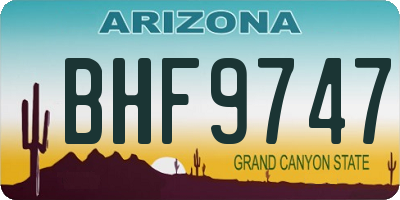 AZ license plate BHF9747