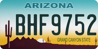 AZ license plate BHF9752