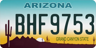 AZ license plate BHF9753