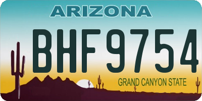 AZ license plate BHF9754