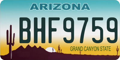 AZ license plate BHF9759