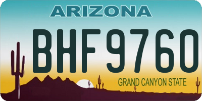 AZ license plate BHF9760
