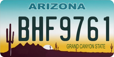 AZ license plate BHF9761