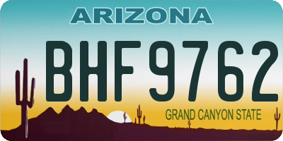 AZ license plate BHF9762