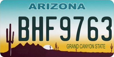 AZ license plate BHF9763